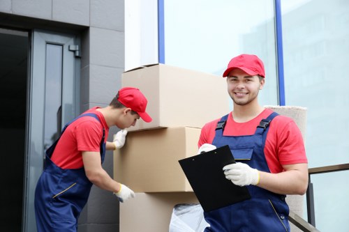 Office relocation support with a removals van in Bishopsgate