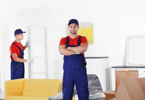 Removal team helping with a Bishopsgate property move