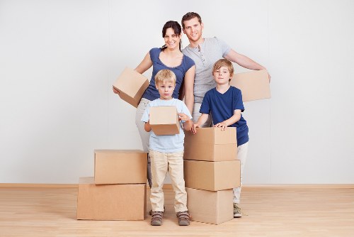 Removals vehicle loading household items during a Bishopsgate home move