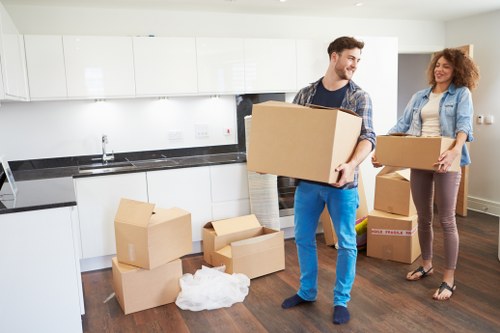 Office relocation logistics for Bishopsgate removals with organized equipment transport