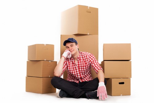 Preparing items for a moving van service in Bishopsgate
